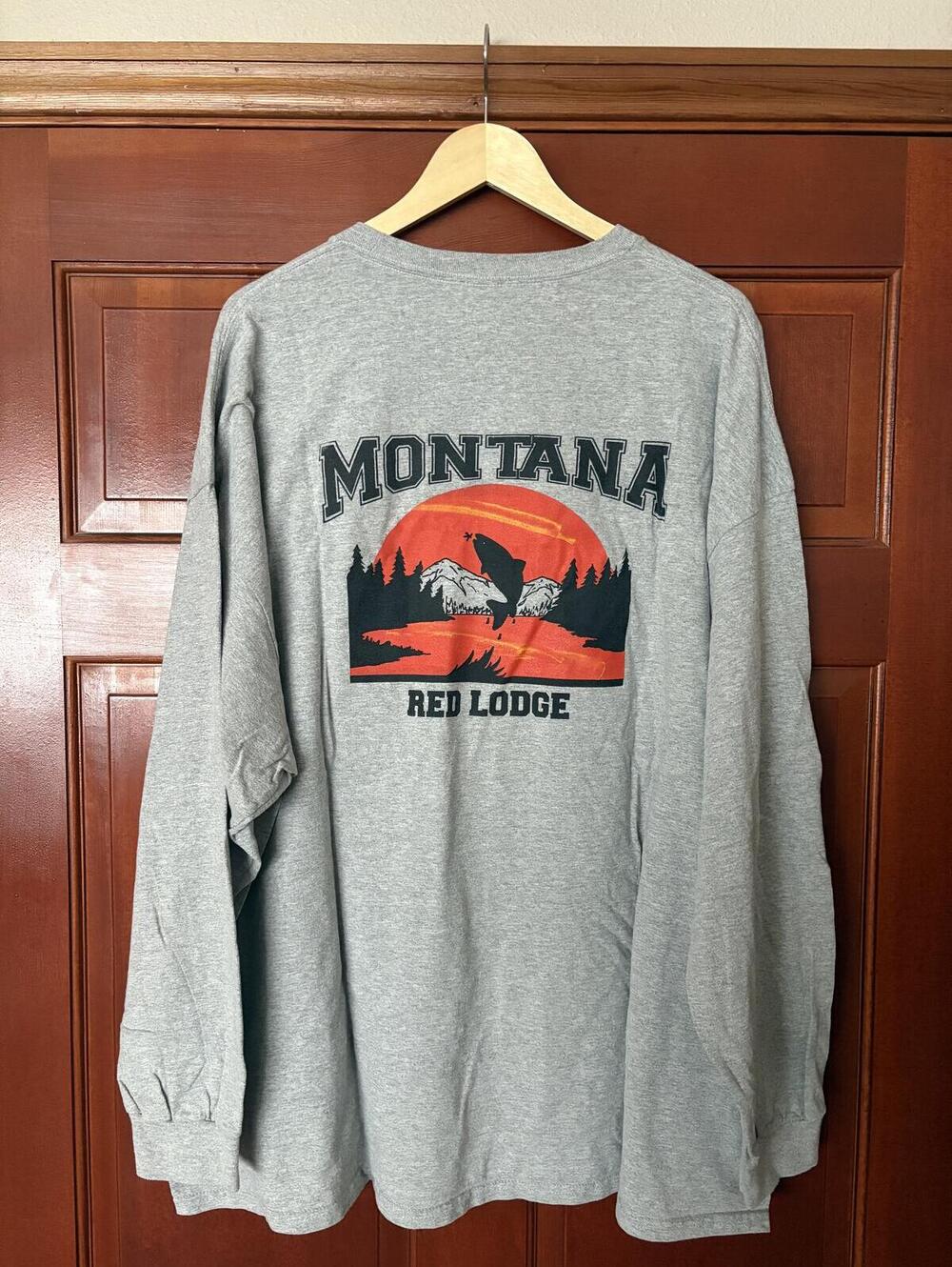 Montana Red Lodge Graphic Long Sleeve T-Shirt Men’s 4XL